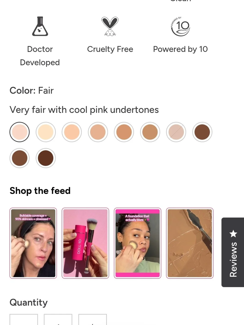 Doll 10 Peptide Blur Stick Foundation In Tan/Deep Shade